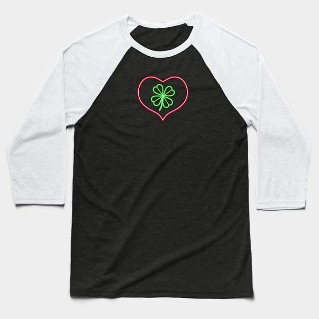 heart and lucky clover Baseball T-Shirt by Kuchinska design